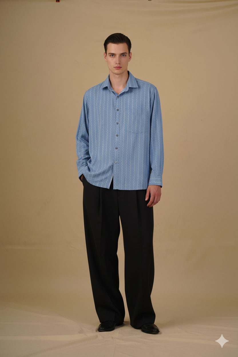 Blue Dobby shirt