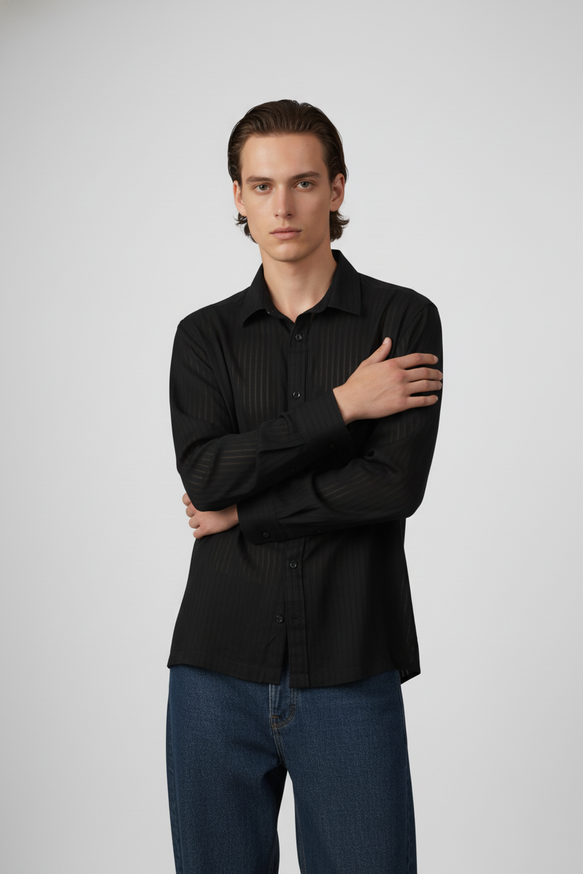 Black Cotton Shirt