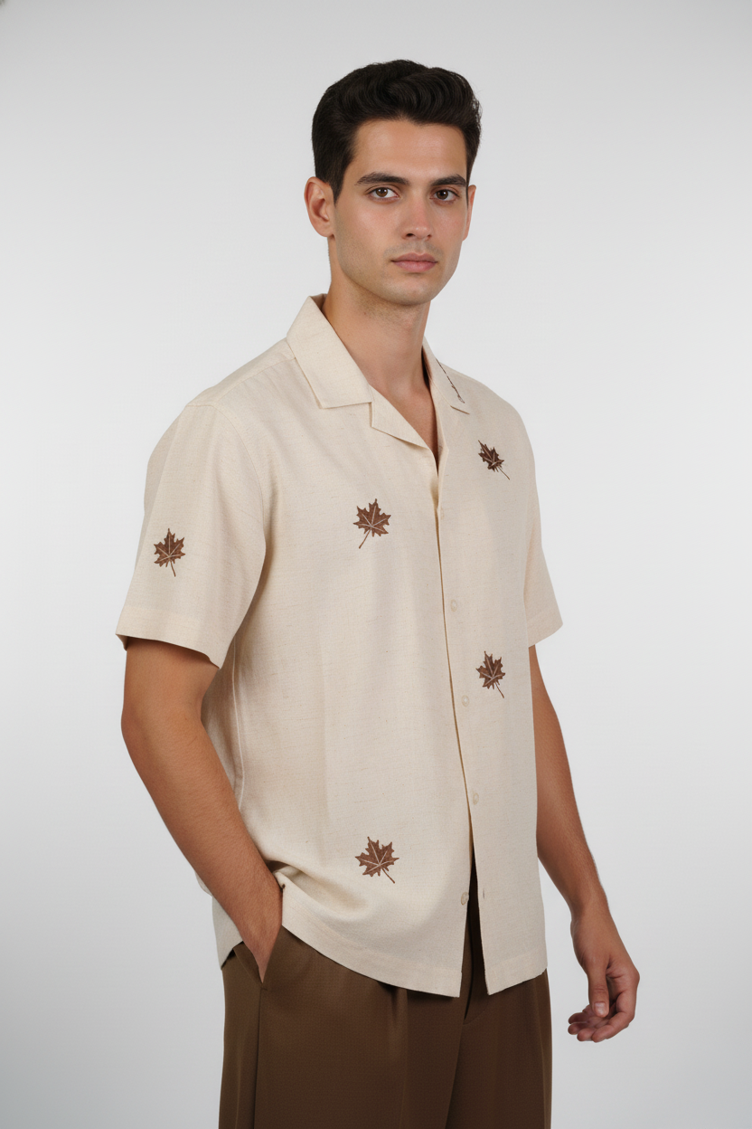 Maple Leaf Embroidery Shirt